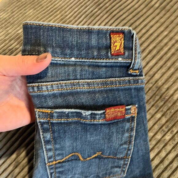 Seven 7 For All Mankind Roxanne Girls Dark Wash Jeans Size 7 - Picture 2 of 9